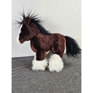 GANZ Webkinz Clydesdale Horse 9" lush HM139 -‎ No Code